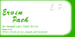 ervin pach business card